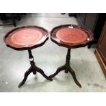 A pair of wine tables