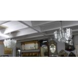 A set of 2 Murano ice glass & brass chandeliers by Kalmar, Austria,