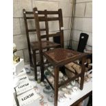 2 1930's chairs with cane seats