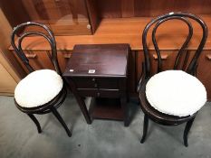 2 Bentwood chairs & a small cupboard