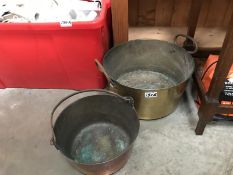 2 brass jam pans