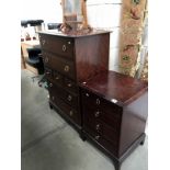 A mahogany effect Stag 7 drawer chest and a Stag 4 drawer chest of drawers