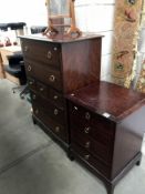 A mahogany effect Stag 7 drawer chest and a Stag 4 drawer chest of drawers