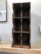 A pigeon hole letter rack