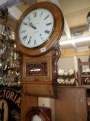 A mahogany inlaid wall clock, F T Smith, Lincoln.