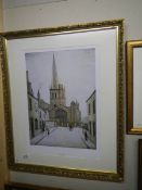 A Laurence Stephen Lowry (1887-1976( limited edition print, 392/1500, entitled 'Burford Church',