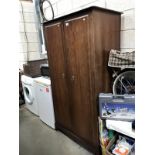 A modern mahogany effect double wardrobe