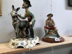 Two Capodimonte figures including a signed limited edition 50/750 of a fisherman and a large piece