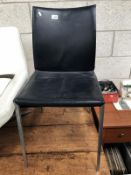 A set of 4 leather and metal dining chairs 'Jules Leleu'