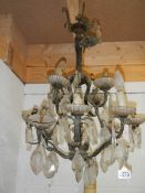 An old glass chandelier.