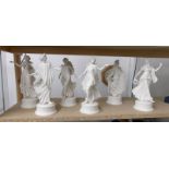 A set of 6 'The Dancing Hours' limited edition figurines by Wedgwood, dated 1994.