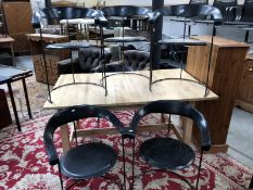 6 Arrben Italy black leather and chrome chairs