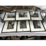 A set of 6 framed and glazed hunting pictures