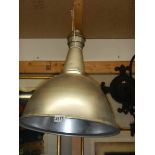 A vintage metal industrial lamp shade.