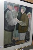 A framed and glazed watercolour 'The Four Old Friends' by John Thompson (1924-2011) signed with