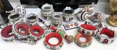 A quantity of beaded items