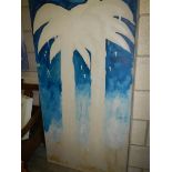 An oil on canvas 'palm trees', 97 x 186 cm.