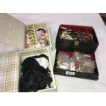 A mixed lot of costume jewellery and jewellery boxes