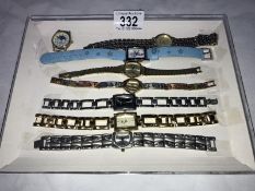 7 ladies wristwatches and a watch head