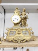 A french gilt clock surmounted figure, a/f.