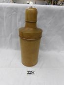 A Victorian boxwood lidded case for apothecary bottle.