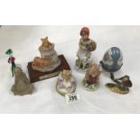 Two Royal Doulton Brambly hedge figures Mr Toadflax and Lord Woodmouse and other figures