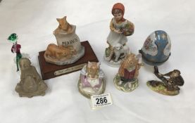 Two Royal Doulton Brambly hedge figures Mr Toadflax and Lord Woodmouse and other figures