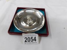 A boxed silver pin dish commemorating the investiture of Prince Charles as Prince of Wales (hall