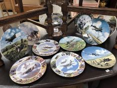 A collection of 12 boned collectors plates and 1 Aynsley plate