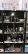 A large quantity of kitchenware including good large stainless steel parts etc.