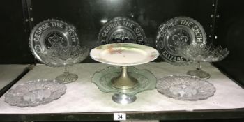 A George VI moulded glass,