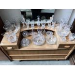 A quantity of moulded glass including bowls and vases etc.