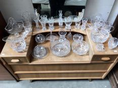 A quantity of moulded glass including bowls and vases etc.