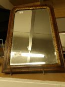 A Victorian framed mirror, frame a/f.