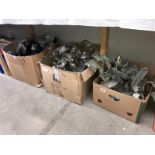 A large quantity of metal wall lights with antiqued finish (3 boxes)