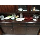 A quantity of cut glass and miscellaneous items including Carltonware and Beswick etc.