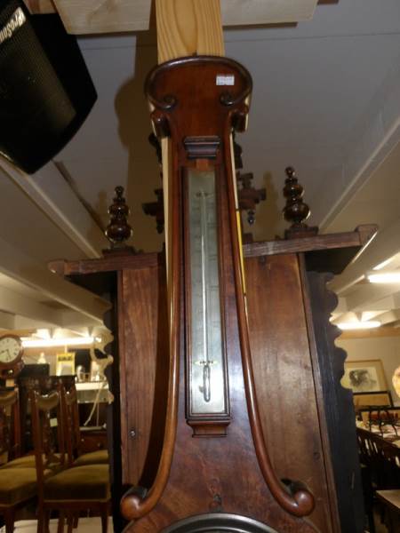 A banjo barometer with mercury thermometer by I. T. Briggs of Spalding. - Image 2 of 3
