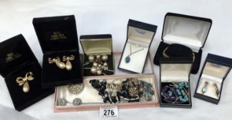 A mixed lot of necklaces and earrings