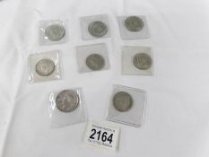 8 George VI pre 1947 coins including VF and UNC. Approximately 105 grams.