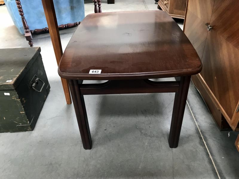 A mahogany effect coffee table