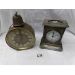 2 late 19th century alarm clocks, a/f.