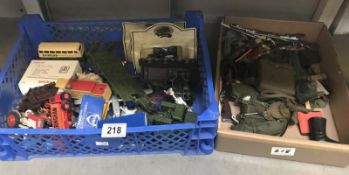 A collection of Diecast and toys including military Dinky, aeroplanes, lead animals etc.