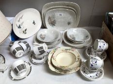 A selection of retro china including tea set