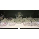 A quantity of German waltherglass cake stands and dishes
