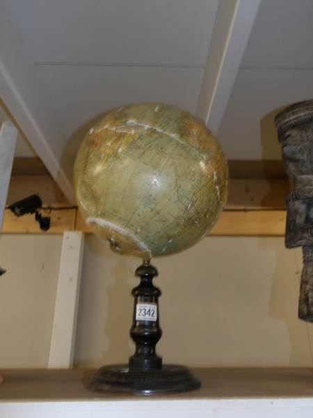 An antique table globe, a/f.