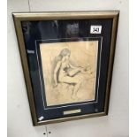 A James Henry Govier Arca 1910 - 1974 pencil on paper of a female nude - signed