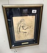 A James Henry Govier Arca 1910 - 1974 pencil on paper of a female nude - signed