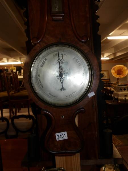 A banjo barometer with mercury thermometer by I. T. Briggs of Spalding. - Image 3 of 3