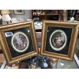 2 gilt framed classical prints 'Evening' and 'Morning'