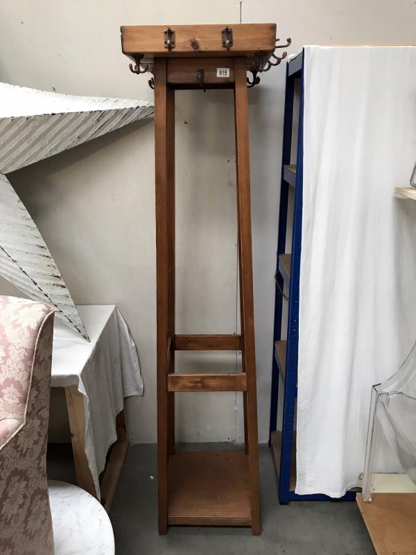 An Edwardian pine coat stand